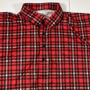 NEW Collars and Co. Dress Polo Shirt 2XL Red Plaid Fall Outdoor NWOT